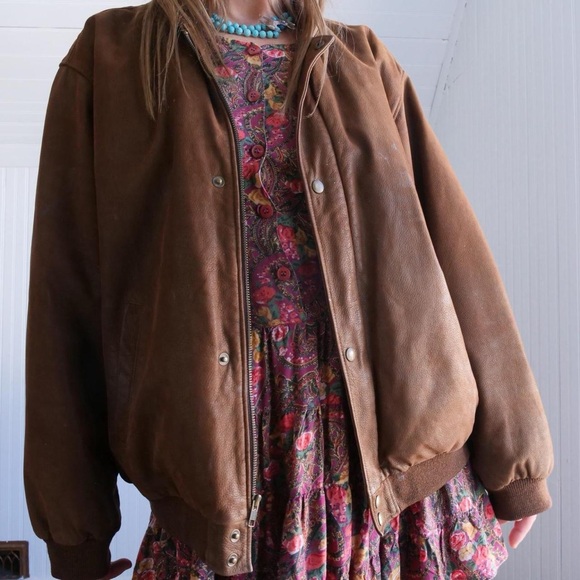 Golden Bear Other - Vintage 90s Golden Bear San Francisco brown suede bomber jacket